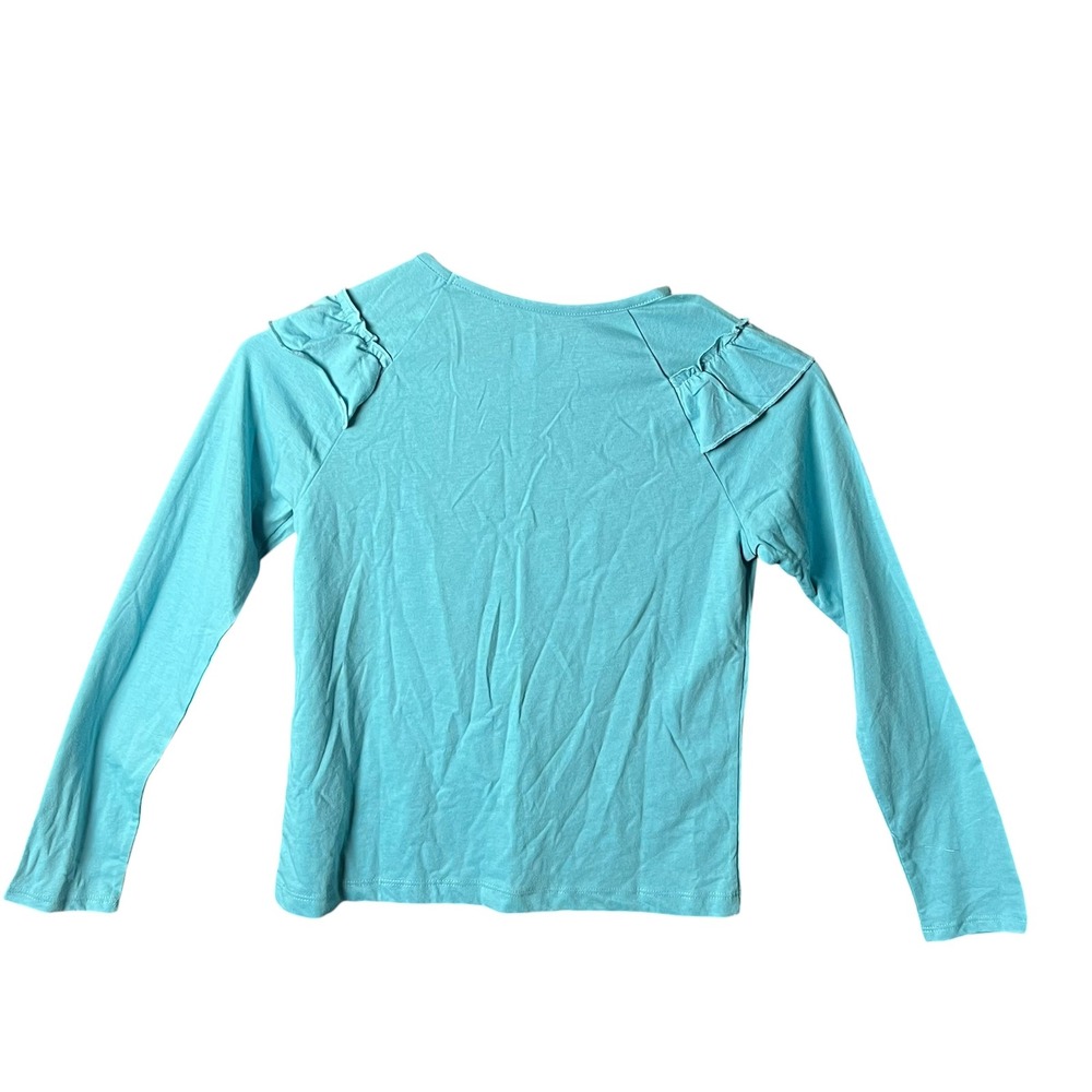 365 Kids from Garanimals Long Sleeve Ruffle Tee Girls 8 Aqua Positive Influencer - Picture 2 of 15